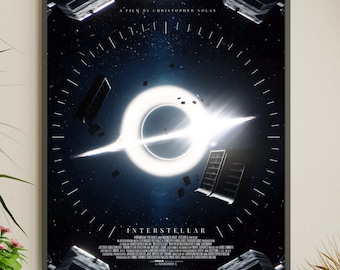 Plakat filmowy „Interstellar”, grafika ścienna z czarną dziurą, wydruk z motywem kosmicznej science fiction, dekoracja kina domowego
