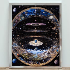 Himmlische Karte Poster, Kosmische Universum Wandkunst, Astronomische Sternenkarte Druck, Galaxy Exploration Kunstwerk, Mystische Astronomie Decor