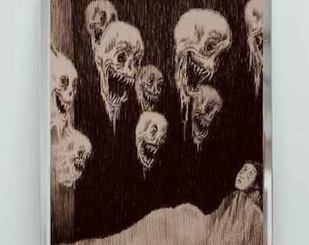 Gothic Horror Art Print, Creepy Nightmare Illustration, Macabre Decor