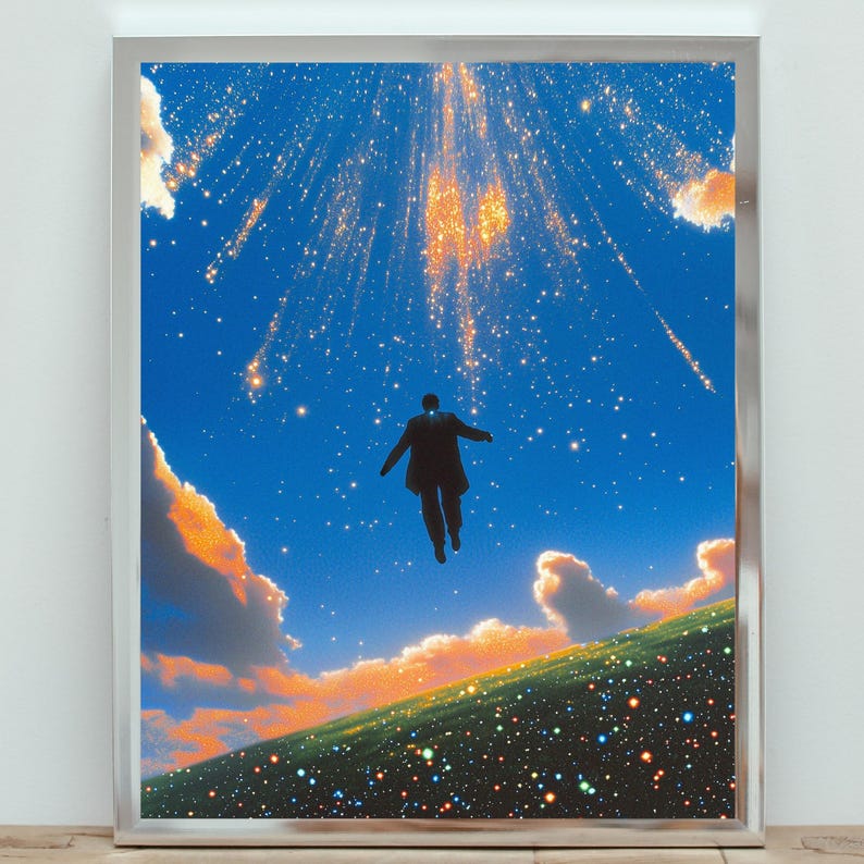 Cosmic Dreamscape Art Print, Surreal Starry Night Sky Poster - Etsy