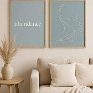 Minimalist posters - ABUNDANDE - 2 digital printable posters - printable art - graphic prints