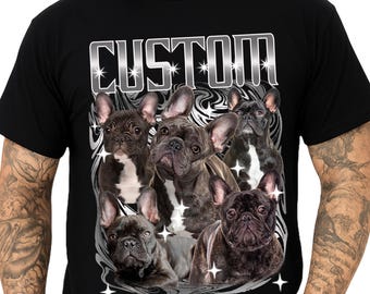 Camiseta personalizada con foto de papá Rottweiler, sudadera gráfica personalizada de perro guardián — Sudadera con capucha de cuello redondo para amantes de los perros