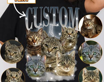 Sudadera con capucha personalizada con foto de gato siamés, sudadera de cuello redondo con estampado de gatito personalizado.