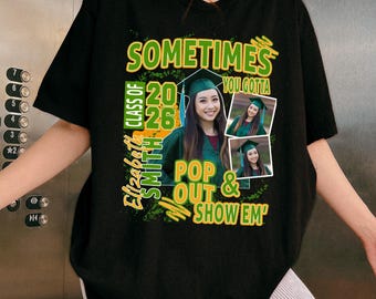 Camiseta personalizada para foto de graduación, camiseta de graduado de la promoción de 2026