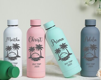 Engraved Water Bottle Custom Cup with Lid, Metal Tumbler, Groomsman Gift Bridesmaid Gift, Bottle for Gym Personalized Insulated Water Bottle