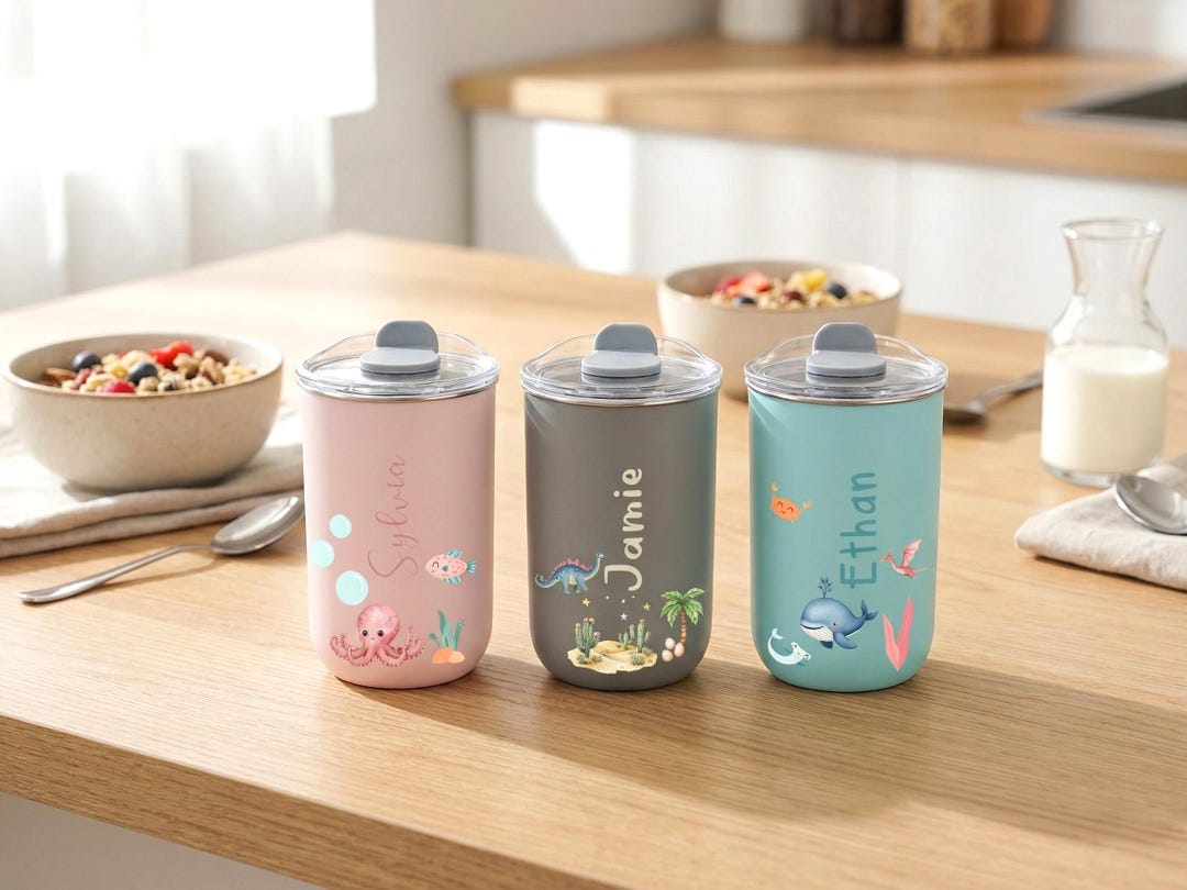 Custom Kids Water Bottle, Personalized Name Bottle, 12oz Stainless ...