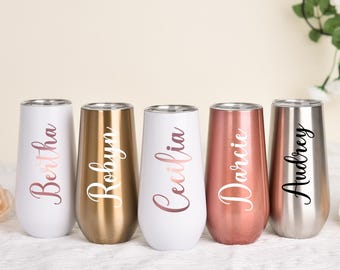 Bridesmaid Champagne flute Tumbler,custom wedding glassware,wedding gift for her,  Bridesmaid parties,Gifts for Her,Perfect for Bachelorette