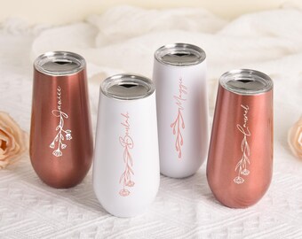 Bridesmaid Wine Glass bridesmaid flute,Bachelorette Wine Glass Party,Tumbler with Lid, Wedding Gift, elegant glassware for bachelorette