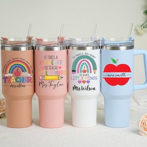 Custom Teacher Tumbler, Personalized Teacher 40oz Tumbler, Teacher Gift, Teacher Week, Back to School Gift, Travel Mug Teacher Cup