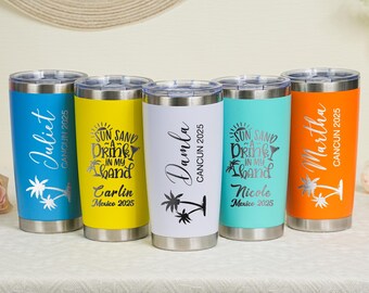 Vaso de vacaciones personalizado de 20 oz, Vasos de vacaciones personalizados de 20 oz, Regalos para viajes de chicas, Tazas grabadas con láser, Taza de acero inoxidable, Fin de semana para mujeres