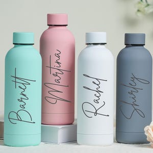 Personalized Water Bottle Engraved Water Bottles,Name Water Bottle,Custom Steel Water Bottle,Wedding Tumbler Bridesmaid Gifts for her