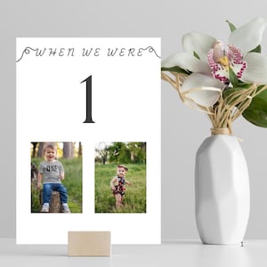 Photo Wedding Table Numbers Template: Modern DIY Reception Sign (Digital Download)