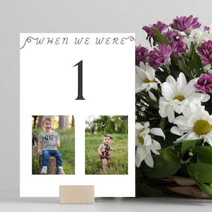 Photo Wedding Table Numbers Template: Modern DIY Table Sign (Digital Download)