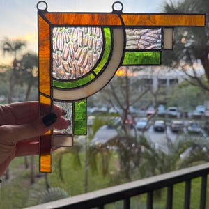 Art deco stained glass corner