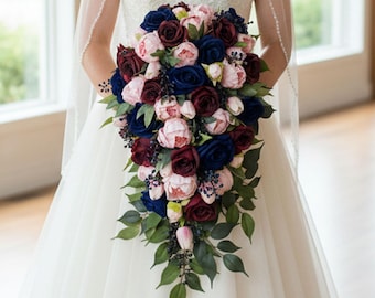 Pink Wedding Bouquets With Navy Dresses Peach And Navy Blue Wedding Dresses  Navy Blue, Pink And