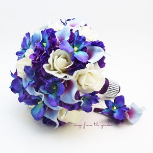 Galaxy Orchid Bridal or Bridesmaid Bouquet Add Groom - Etsy