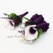Picasso Calla and Thistle Boutonniere or Corsage - Hops and Lavender Accents Groom Groomsmen Boutonnieres - Wedding Prom Homecoming Corsage 