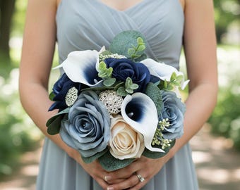 prom bouquet for navy blue dress Navy Blue Lace Long Prom Dresses Spaghetti Strap V Neck Formal Dress A –  SheerGirl main image 1