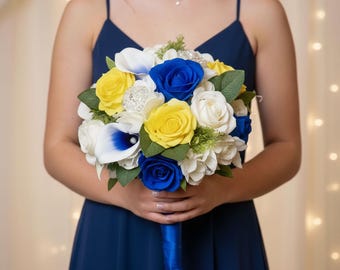 royal blue with yellow bridesmaid dresses Blue And Yellow Wedding Colors Royal Blue Summer Bridesmaid Dresses African Royal  Blue And Yellow Traditional