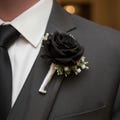 Black White Prom Homecoming Wedding Corsage or Boutonniere - Choose Your Ribbon Color
