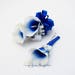 Real Touch Royal Blue Picasso Calla Boutonniere or Corsage - Customize for Your Wedding Colors - Wedding Prom Boutonniere and Corsage 
