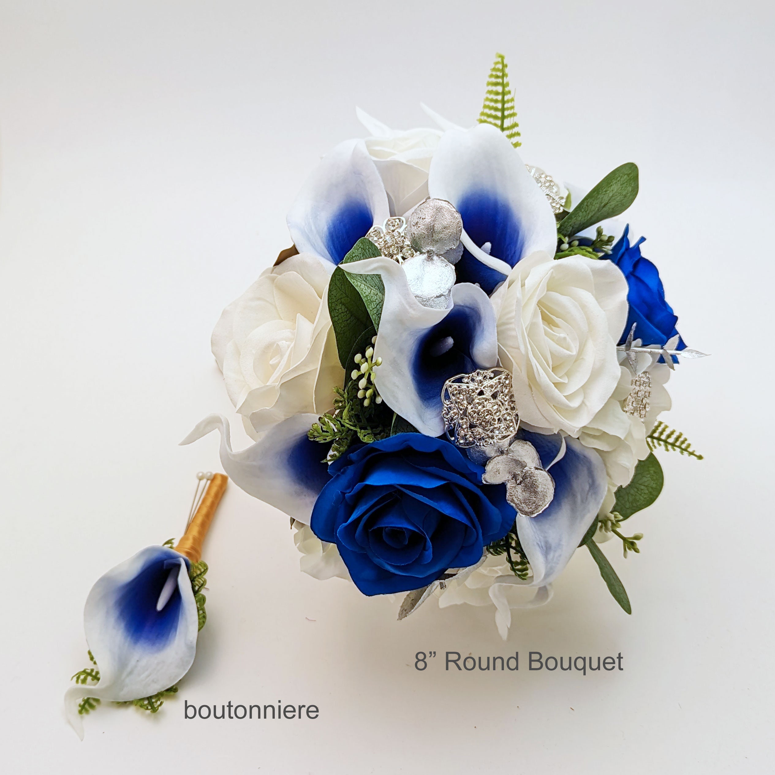 Bouquet da sposa Rose Crystal Diamante: fiori artificiali con strass scintillanti - Italia