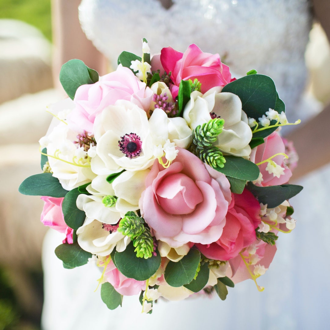 Bridal Bridesmaid Prom Bouquet Anemones Peonies Roses Hops Etsy 日本