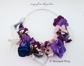 Bridesmaid Hoop with Flower Garland - Flower Girl Ring Bouquet - Customize for Your Wedding Colors and Style