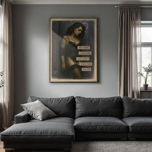 Pulp Fiction Poster – “The Want Never Left” Noir Woman Print, Retro Paperback-Inspired Wall Art, Moody Pin-Up Decor