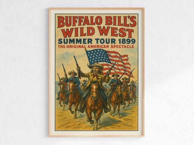 Buffalo Bill's Wild West Poster: Vintage Americana Cowboy Print ...