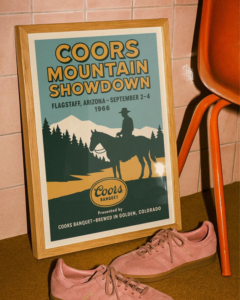 Coors Mountain Showdown Poster, 1966 Flagstaff Arizona Cowboy