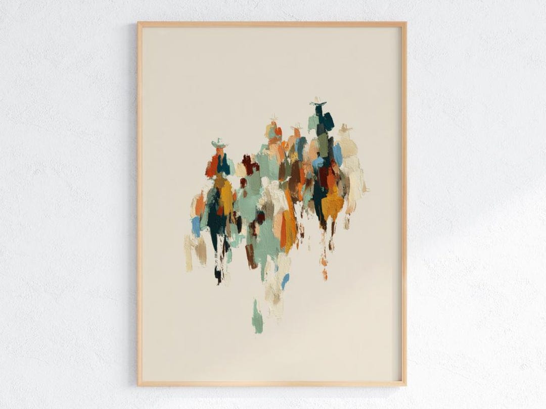 Western Abstract Patterns Abstract Cowboy Herd Poster, Western Wall Art, Modern Ranch Decor ...