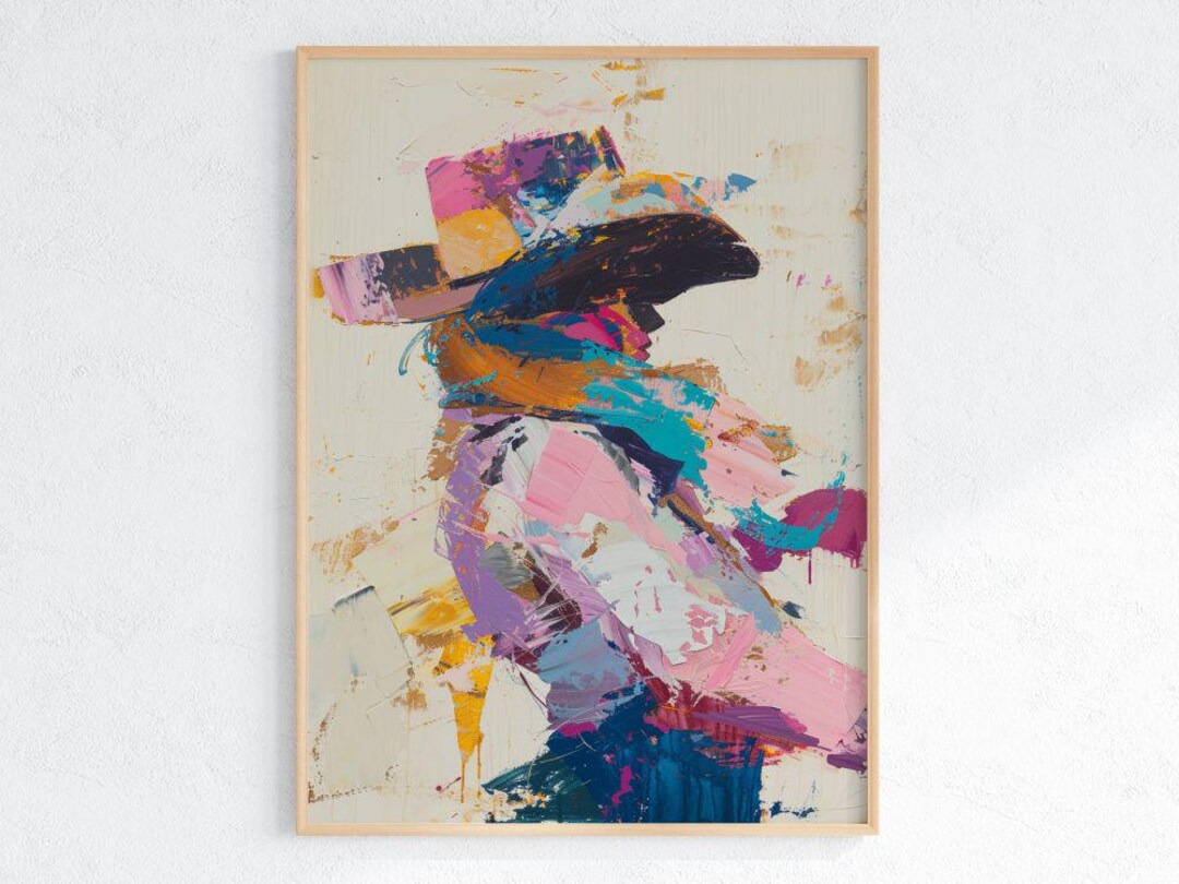 Abstract Cowgirl Wall Art – Colorful Western Rodeo Queen Poster With ...