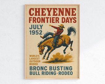 カウボーイと馬の壁飾り - シャイアン・フロンティア・デイズ・ロデオ