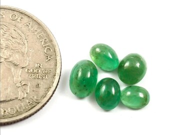 Piedra preciosa ovalada de esmeralda natural de 4 quilates y 7,5 x 6 mm. Ideal para joyería.