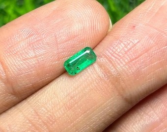Natural Emerald Gemstone Octagon Cut 7x3.5mm Faceted 0.40 Carat 100% Genuine Emerald Jewelry Gem