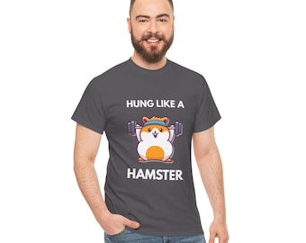Hung Like a Hamster T-Shirt | Funny Gift for Him | Cheeky Stag Do Top | Embarrassing Birthday Present for Mates or Lads' Holiday