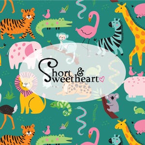 Zoo seamless pattern Zoo Animals seamless sublimation fabric pattern Lion Zebra Tiger Elephant Koala Snake Giraffe  seamless digital file