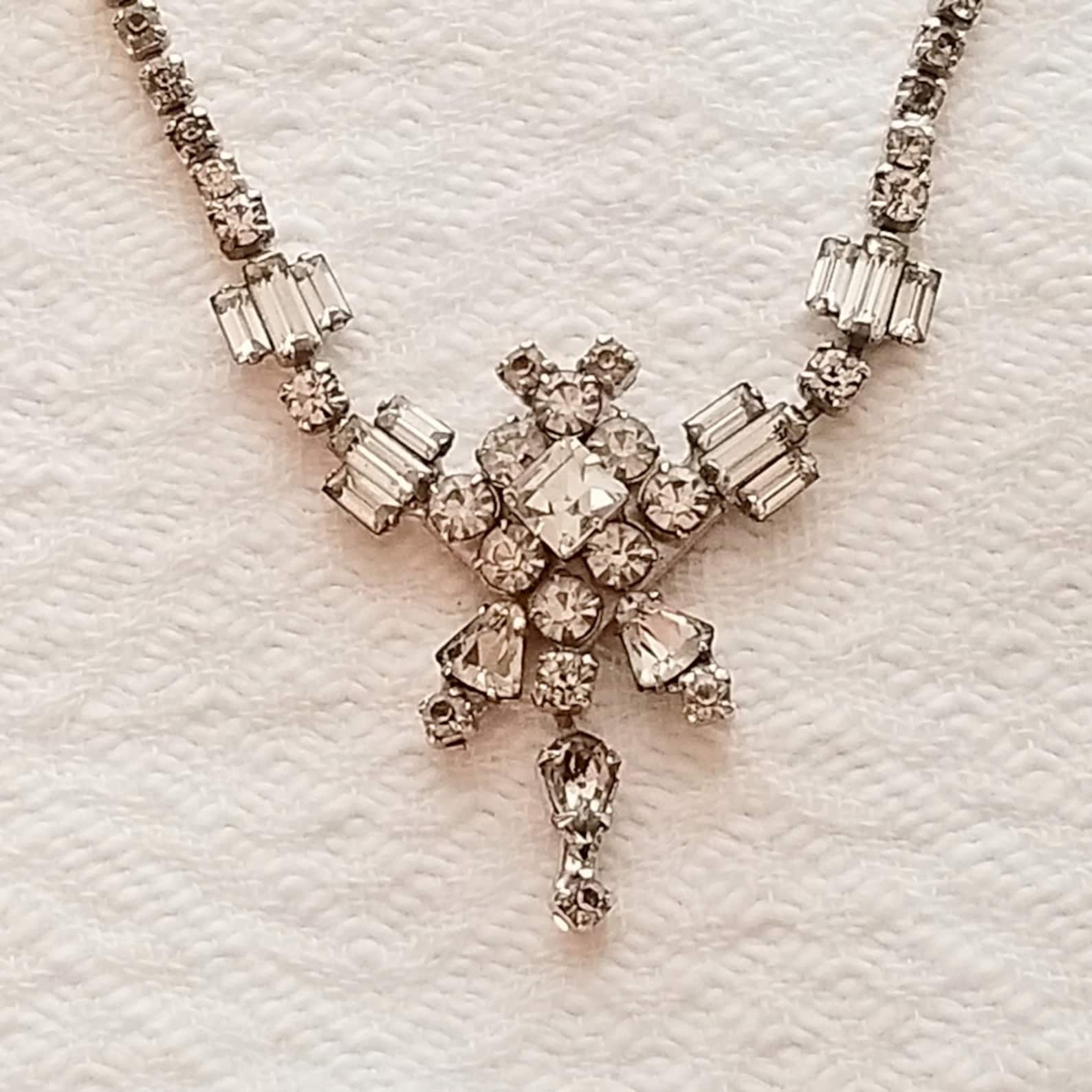 Scarce Vintage Signed DENBE Rhinestone Necklace - Etsy