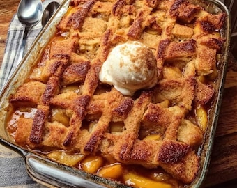 Receta de zapatero de durazno caliente: postre clásico sureño (descarga digital)