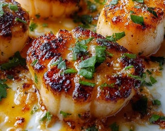 Garlic Butter Baked Scallops Recipe: Digital Download