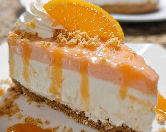 Receta de tarta de queso con crema de naranja sin horno, descarga digital en formato PDF imprimible