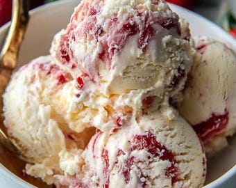 Receta de helado de fresa y vainilla (Descarga digital)