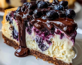 Blueberry Swirl Cheesecake Recipe (Digital Download)