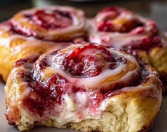 Receita de rolinhos de canela com morango: download digital caseiro para impressão