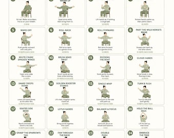 28 Day Seated Tai Chi for Men 60 | Fitness Printable Workout | Elderly Exercise Guide | Digital Download