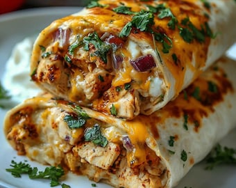 Receta de burrito de pollo a la parrilla con salsa Chipotle Ranch: Descarga digital