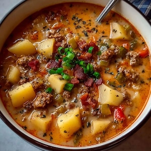 Best Recipe  For Creamy Potato & Hamburger Soup Download.
