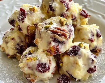 White Chocolate Cranberry Pecan Clusters Recipe (Digital Download Printable)
