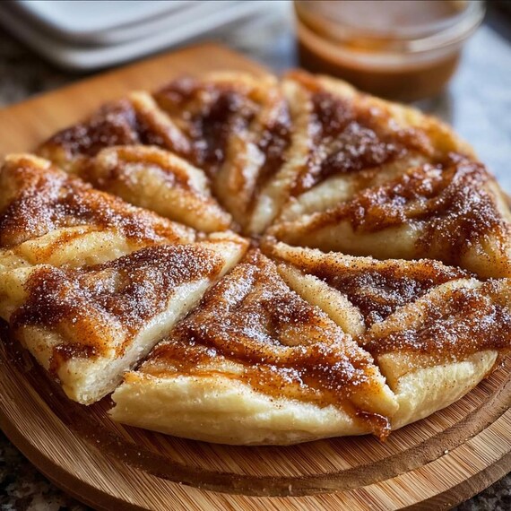 Cinnamon Sugar Pizza Recipe: Crescent Roll Dessert (downloadable